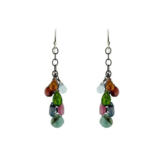Mixed Stone Cluster Earrings